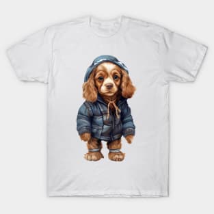 Winter American Cocker Spaniel Dog T-Shirt